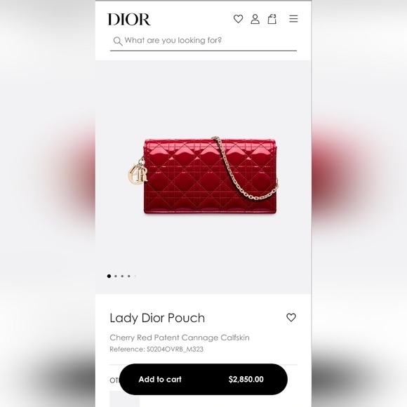 Lady Dior wallet on chain with silver hardware - Picture 3 of 13